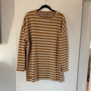 Simply Southern Mustard and White Striped Top